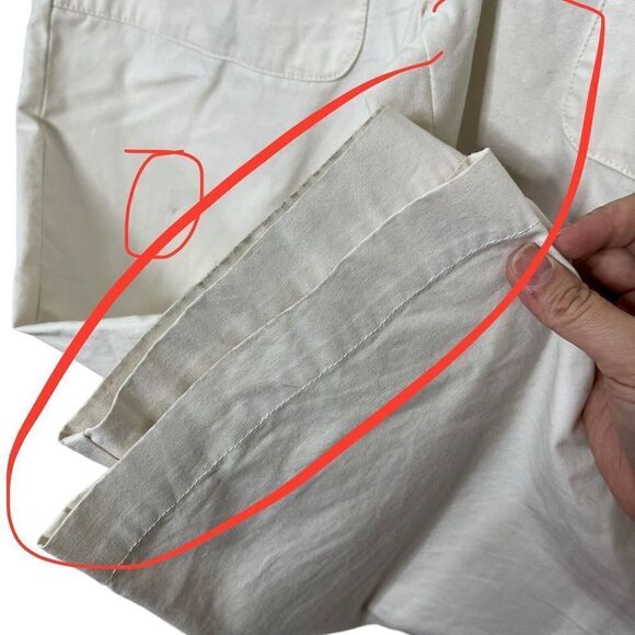 ba&sh Ecru Cotton Stone Pants Women’s Size Small Cropped Paperbag High Rise - Picture 13 of 14
